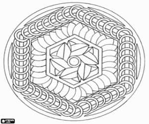 kolorowanka Mandala z sześciokątów