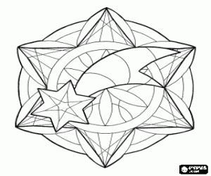 kolorowanka Mandali z Boże Narodzenie gwiazda