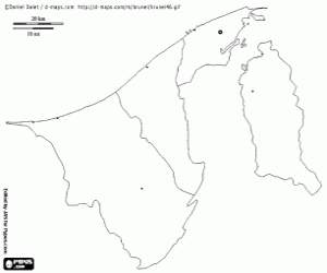 kolorowanka Mapa Brunei