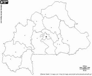 kolorowanka Mapa Burkina Faso