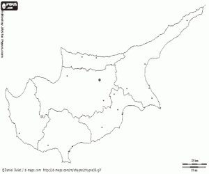 kolorowanka Mapa Cypr