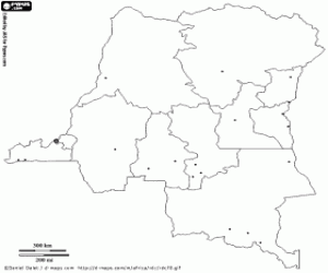 kolorowanka Mapa D.R. Kongo