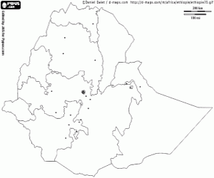 kolorowanka Mapa Etiopii