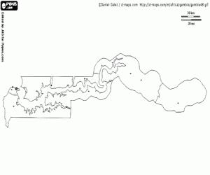 kolorowanka Mapa Gambii