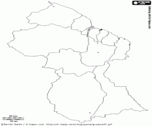 kolorowanka Mapa Gujany