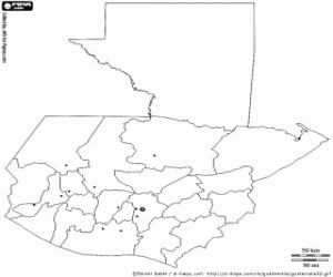 kolorowanka Mapa Gwatemali