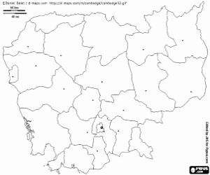 kolorowanka Mapa Kambodży