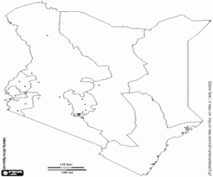 kolorowanka Mapa Kenii