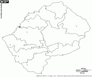 kolorowanka Mapa Lesotho