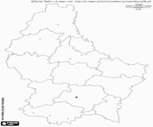 kolorowanka Mapa Luksemburga