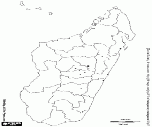kolorowanka Mapa Madagaskar