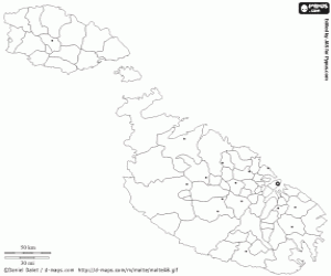 kolorowanka Mapa Malty
