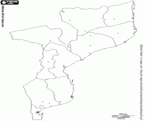 kolorowanka Mapa Mozambiku