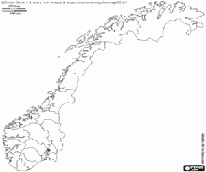 kolorowanka Mapa Norwegii