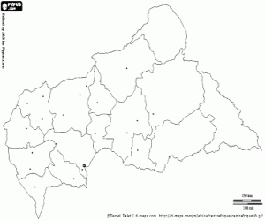 kolorowanka Mapa Republiki Środkowej Afryki
