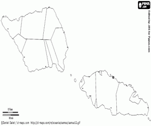 kolorowanka Mapa Samoa