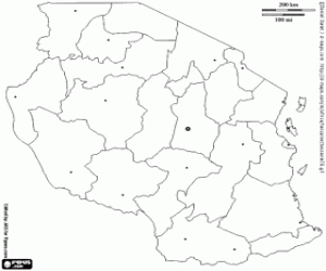 kolorowanka Mapa Tanzanii