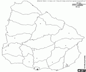 kolorowanka Mapa Urugwaju