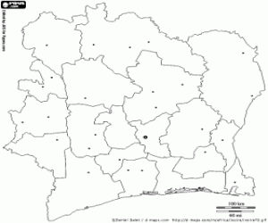 kolorowanka Mapa Wybrzeże Kości Słoniowej