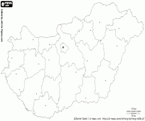 kolorowanka Mapa Węgry