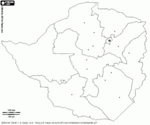 kolorowanka Mapa Zimbabwe