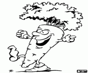 kolorowanka Marchew szczęśliwy