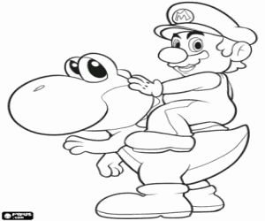 kolorowanka Mario i Yoshi