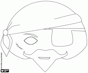 kolorowanka Maska pirat z chusty
