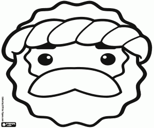 kolorowanka Maska Wulkan lub Hefajstosa