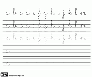 kolorowanka Małe litery alfabetu od A do M