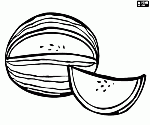 kolorowanka Melon, orzeźwiający owoc