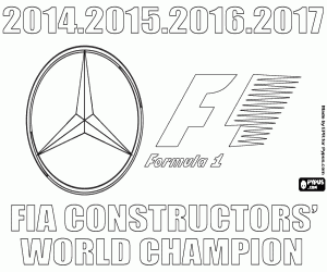 kolorowanka Mercedes, mistrz świata 2017 F1