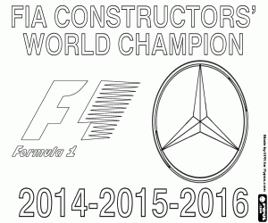 kolorowanka Mercedes, mistrza F1 2014-15-16