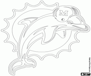 kolorowanka Miami Dolphins emblemat