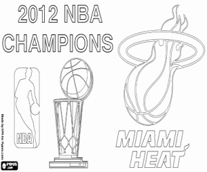 kolorowanka Miami Heat mistrz NBA 2012