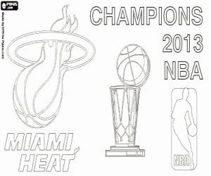 kolorowanka Miami Heat mistrz NBA 2013