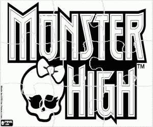 kolorowanka Monster High logo puzzle