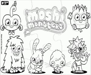 kolorowanka Moshi Monsters puzzle