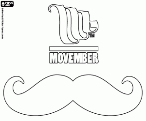kolorowanka Movember, logo i wąsy