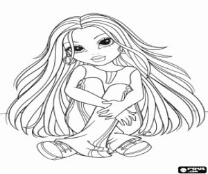 kolorowanka Moxie Girlz siedzi na podłodze