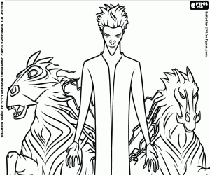 kolorowanka Mrok i konie, detal