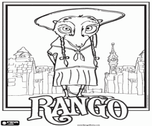 kolorowanka Myszak kaktusowy Priscilla