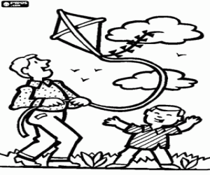 kolorowanka Mój Tata i latawca