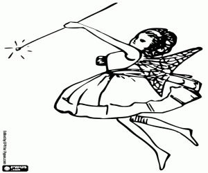 kolorowanka Młody bajki z różdżki w akcji