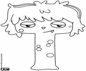 kolorowanka Młody potwór litera T