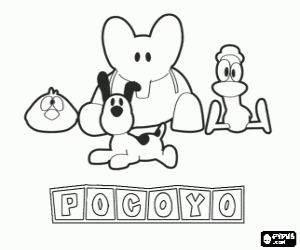 kolorowanka Najlepsi przyjaciele Pocoyo
