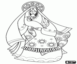 kolorowanka Najświętszej Maryi Panny i Dzieciątko