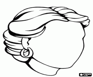 kolorowanka Narysować głowę młodej kobiety