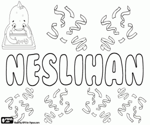 kolorowanka Neslihan, turecka nazwa dla dziewczyny