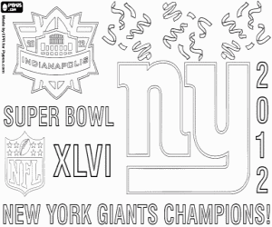 kolorowanka New York Giants, Super Bowl 2012